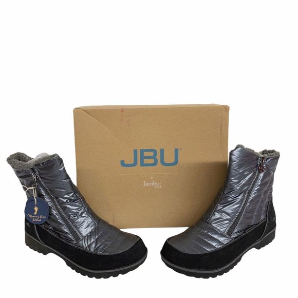Jambu Shoes - JBU by Jambu Gunmetal Snowbird Winter Snow Boots 8